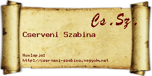 Cserveni Szabina névjegykártya